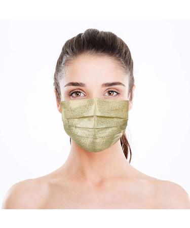 50pc Stylish Bronzing Reflective 3 Ply Disposable_Face_Mask for Men Women Use - Buy Online on GoSupps.com