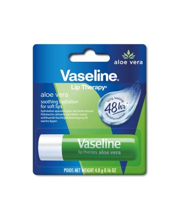 Vaseline Lip Therapy Aloe Vera | Tinted Lip Balm | Lipstick with Aloe Vera and Vitamin E (Aloe Vera 1 x 4.8g)