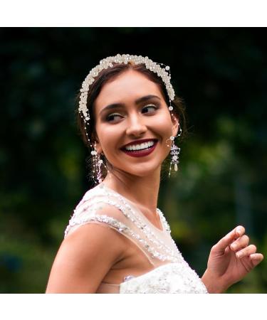 LIFKOME Wedding Hair Comb Tassel Pearl Hairpins Bride Headpiece Princess Fairy Hair Accessory Pearl Hair Jewelry for Women Girls Favors - Buy Online on GoSupps.com