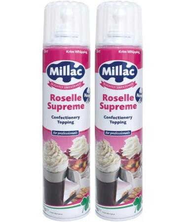Millac Roselle Supreme Slightly Sweetened Cream Confectionery Topping 2 x 500g.