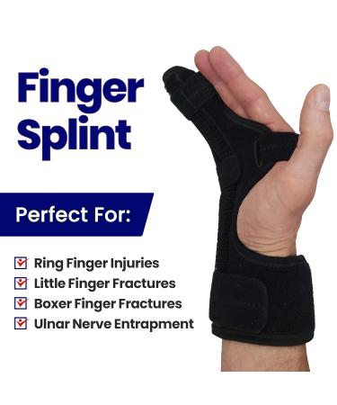 Metacarpal Finger Splint Hand Brace | Right XS Pinky & Ring Finger Support for Boxer Fractures & Trigger Finger | Ulnar Gutter Cast & Immobilizer - Buy Online on GoSupps.com