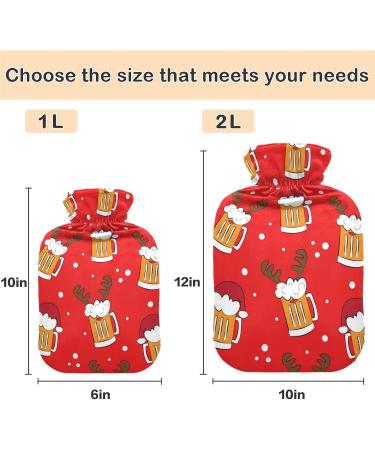 Shop Naanle Funny Beer Christmas Heat Bottle - 1L Hot Water Bottle for Warm Therapy & Pain Relief | Comfort for Bed & Feet - Buy Online on GoSupps.com