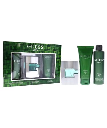 Guess Man 3 Pc Gift Set 2.5oz EDT Spray 6oz Deodorizing Body Spray 6.7oz Shower Gel GIFTSET - Buy Online on GoSupps.com