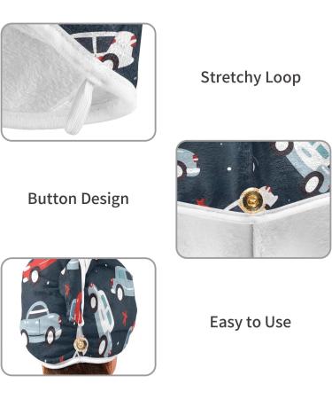 Colorful Cars Dark Blue Hair Towel 2 Pack | Super Absorbent Quick Dry Hair Turbans for Women & Girls - Buy Online on GoSupps.com