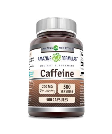 Amazing Formulas Caffeine Supplement | 200 Mg | Capsules | Non-GMO | Gluten Free | Made in USA (500 Count)
