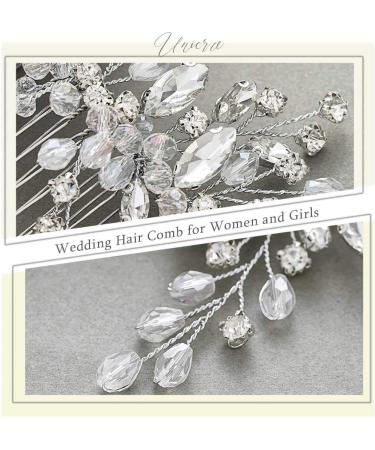 Unicra Bridal Hair Comb Silver Rhinestone Headpiece for Women and Girls Classic Butterfly Design for Brides Women and Girls Formal Occasions - Buy Online on GoSupps.com