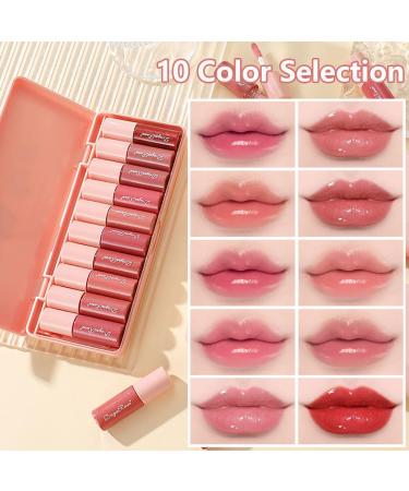 10 Colors Korean Lip Tint Stain Set - Long Lasting Plumping Lip Gloss & Multi-use Cheek Tint - Vivid Color #03 - International Shipping Available - Buy Online on GoSupps.com