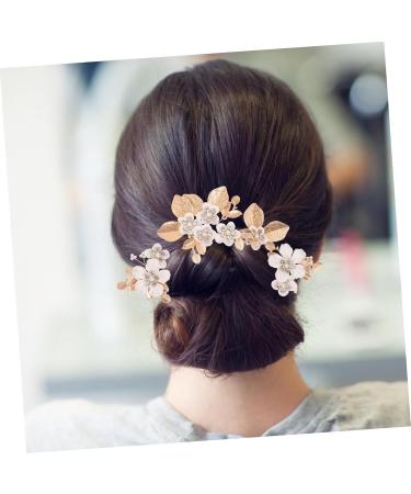 Mikinona 1 Set Leaves and Flowers Hair Comb Wedding Hairpin Hair Accessories for Women Flower Headpieces for Women Girl Headpieces for Wedding Bride Headpiece Flower Hair Combs - Buy Online on GoSupps.com