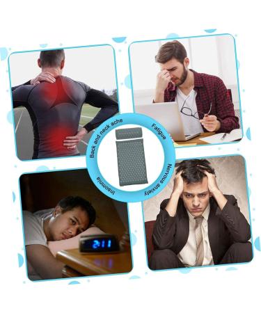 Hapinary Acupuncture Massage Pillow & Washable Yoga Mat - 2 Pieces Ideal for Yoga & Massage 38x15x10cm Gray - Buy Online on GoSupps.com