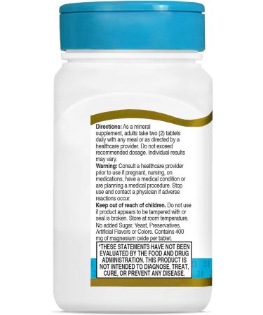 21st Century Magnesium Oxide 400mg Tablets 90 Count Assorted - Buy Online on GoSupps.com