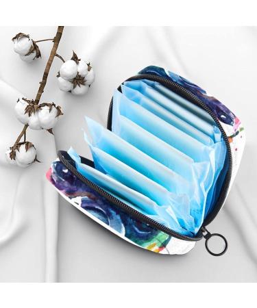 Stylish Menstruation Pad Bag with Zipper | Women's Napkin & Tampon Collection Bag - Cute French Bulldog Watercolor Design - Buy Online on GoSupps.com