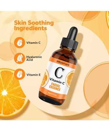 Vitamin C Facial Essence - Anti-Aging Serum & Eye Serum with Hyaluronic Acid & Vitamin E | Boost Radiance & Collagen | 1 Fl Oz - Buy Online on GoSupps.com