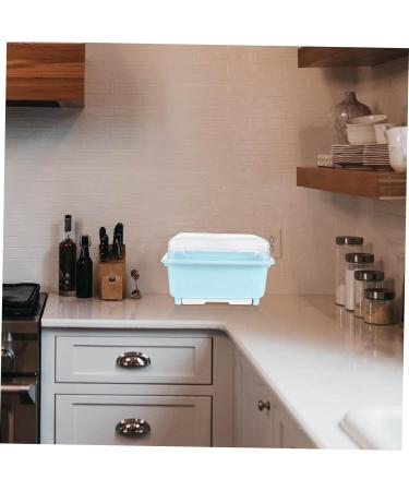 Buy Cabilock Plastic Dish Drying Box - Kitchen Water Drain Basket & Sieve | Baby Blue Tableware Storage - Buy Online on GoSupps.com