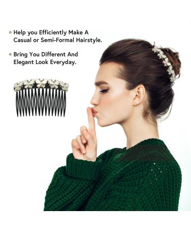MARY LAVENDER Side Hair Comb Set - 5pcs French Twist Bangs Hair Pins Clips for Women, Kids, Girls - Decorative Hair Accessories - Buy Online on GoSupps.com