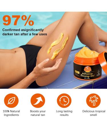 Intensive Tanning Gel Tanning Accelerator Cream Self Tanner Oil Achieve A Natural Fast tanning Sunbed Tanning Accelerator Sunscreen without SPF 150g - Buy Online on GoSupps.com