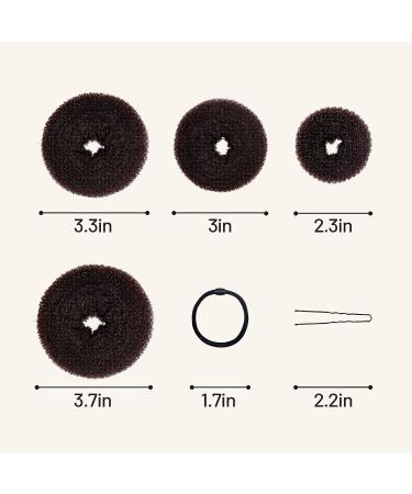 SHURIL Donut Bun Maker Set - 7 PCS Hair Ring Style Doughnut Bun Makers for Women and Kids - Includes Elastic Bands and Hair Pins - Dark Color - Buy Online on GoSupps.com