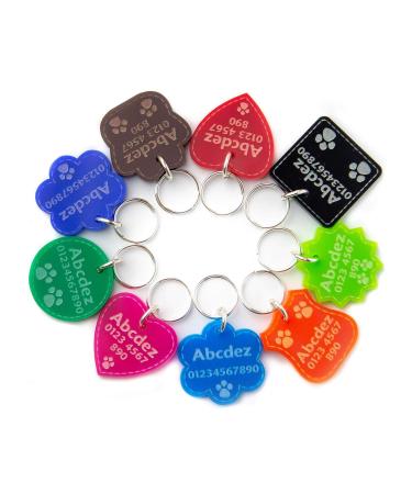 Dog Tag Pendant for Collar Personalized Cat Pet ID Engraved Plastic Acrylic Acrylic dog tag