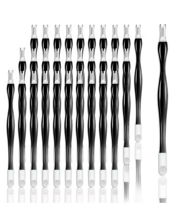 Allstarry 30 Pieces Nail Cuticle Trimmer Remover Rubber Nail Cleaner Double Head Dead Skin Cuticle Knife Removal Fork Plastic Handle Cuticle Pusher Nail art Tools for Girls Women and Men - Black