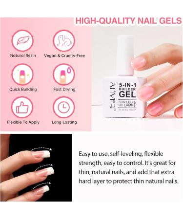 5 in 1 Builder Gel - Pink UV/LED Nail Base Coat for Strong Nails - 15ML - Buy Online on GoSupps.com