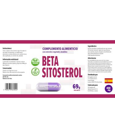 Beta Sitosterol 400mg - 120 Vegan Capsules | High Dose & Laboratory Tested Supplement for Heart Health - Buy Online on GoSupps.com