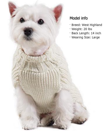 KYEESE Golden Thread Turtleneck Dog Sweater for Cold Weather - Medium Beige - Buy Online on GoSupps.com