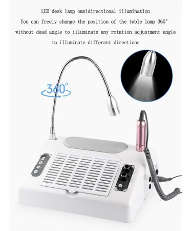3 in 1 LED Lighting Nail Dust Collector Nail Drill Professional Salon Electric E File Nail Drill for Nail Manicure Ideal for Nail Salons - Buy Online on GoSupps.com
