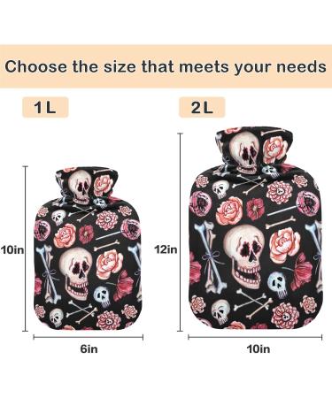 Naanle Flowers Bones Toten Heads Hot Water Bottle | 2L Hand & Foot Heating Bag for Pain Relief & Therapy - Buy Online on GoSupps.com