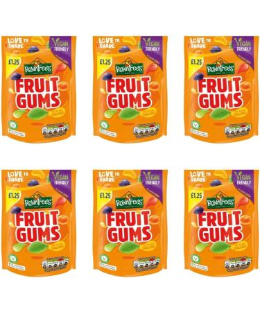 Fruit Gums Sweets Sharing Bags Vegan Friendly Pouch 6 x 120g Multipack Bulk Candy - Buy Online on GoSupps.com