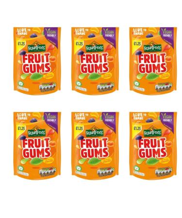 Fruit Gums Sweets Sharing Bags Vegan Friendly Pouch 6 x 120g Multipack Bulk Candy - Buy Online on GoSupps.com