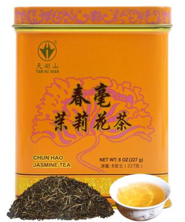 TIAN HU SHAN Premium Jasmine Green Tea Loose Leaf 8 - Oz - Buy Online on GoSupps.com