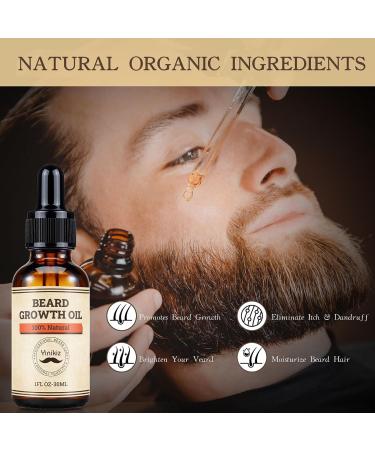 Beard Growth Kit for Men - Beard Roller, Growth Oil, Balm, Comb, Scissors - Birthday Father's Gift - Buy Online on GoSupps.com