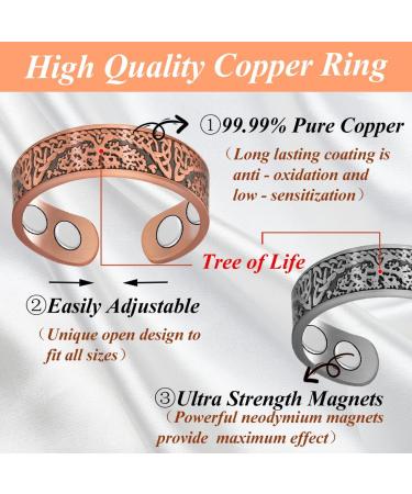 Cigmag Lymphatic Drainage Magnetic Ring - Copper Adjustable with Removal Tool and Gift Box - Tree of Life Design - Buy Online on GoSupps.com