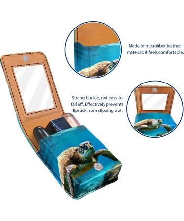 Buy Travel Lipstick Organizer Case | Portable Makeup Bag with Mirror | Sea Turtle Pattern | Perfect for On-the-Go Beauty - Buy Online on GoSupps.com