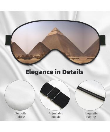 Pyramids of Egypt Print Unisex Sleep Eye Mask | Soft Comfort Eye Shade for Travel & Yoga - International Shipping - Buy Online on GoSupps.com