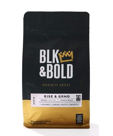 BLK & Bold Specialty Coffee Whole Bean Medium Rise & GRND 12 oz (340 g)