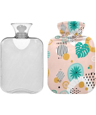 NAANLE 1L Heat Bottle - Tropical Palm Leaves | Transparent Hot Water Bottle for Menstrual Cramps & Heat Therapy - Buy Online on GoSupps.com