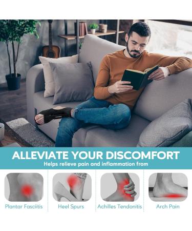 Plantar Fasciitis Night Splint & Brace for Men & Women - Foot Drop Relief & Support Socks | Black M - Buy Online on GoSupps.com