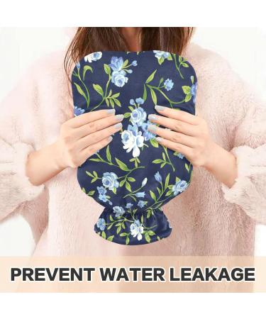 Buy Heat Bottle with Cover - 2L Warm-Up Bag for Pain Relief | Vintage Blue Roses Design | Ideal for Hand Foot Shoulder & Neck Therapy - Buy Online on GoSupps.com