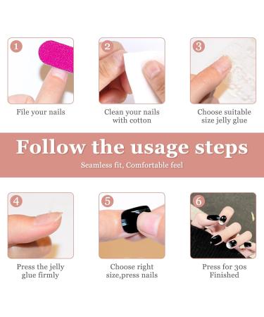 Andiker Press on Nails False Nails Square Deep Ocean Glitter UV Gel False Medium Length Cute Artificial Fake Nails with Nail Glue Glossy and Reusable Full Cover Wear Nail for Women (Stars) - Buy Online on GoSupps.com