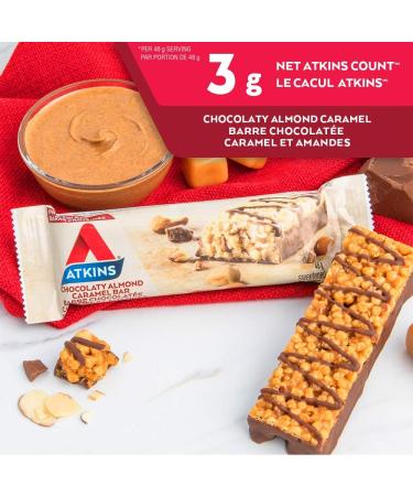 Atkins Protein & Snack Bars Bundle - Chocolaty Almond Caramel | Caramel Chocolaty Nut Roll Low Sugar Keto Friendly High Protein Chocolaty Almond Caramel + Snack Bars - Buy Online on GoSupps.com
