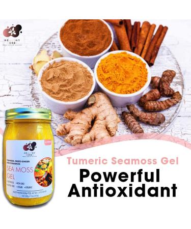 St Lucia Gold Sea Moss Gel (16 oz) with Turmeric, Ginger, Cinnamon - Natural Vitamins, Minerals, Antioxidants - Buy Online on GoSupps.com