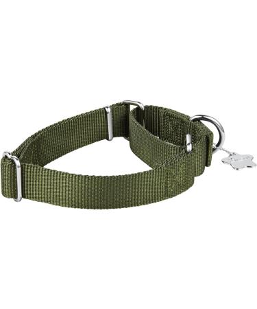 Adjustable Martingale Dog Collars - Durable No-Escape Nylon for All Sizes (M: 36cm-53cm) in Military Green - Buy Online on GoSupps.com