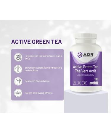 AOR - Active Green Tea 180 Capsules - Helps to Reduce Oxidative Damage - Green Tea Catechins Help Protect Plasma and Lipoproteins from Oxidative Damage by Increasing Blood Antioxidant Capacity - Buy Online on GoSupps.com
