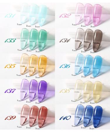 DouborQ 20 Bottles Translucent Crystal Jelly Gel Nail Polish Set - 7ml UV Soak Off LED Gel Manicure Kit in 20 Colors - Buy Online on GoSupps.com