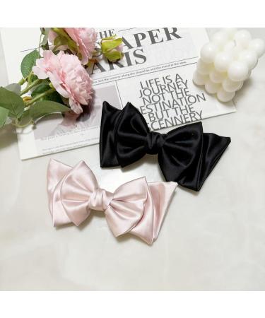 3 Pieces Solid Color Satin Hair Bow for Women Hair Clips Barrettes for Girls Hair Accessories - Buy Online on GoSupps.com