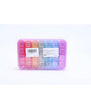 Betife Weekly Pill Box Organizer - 7 Day Daily Pill Dispenser with 4 Compartments for Medication, Vitamins, and Supplements (Purple) - Buy Online on GoSupps.com