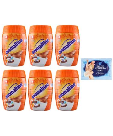 Ovomaltine Pack of 6 malted cocoa-flavored powdered drinks 400 g + 1 free Felce Azzurra talc packet, 100 g sachet
