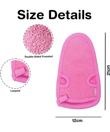 Bvanzo Exfoliating Glove for Dead Skin and Fake Tan Removal - Shower Mitt for Skin Refreshing and Cleansing - Pink - Buy Online on GoSupps.com