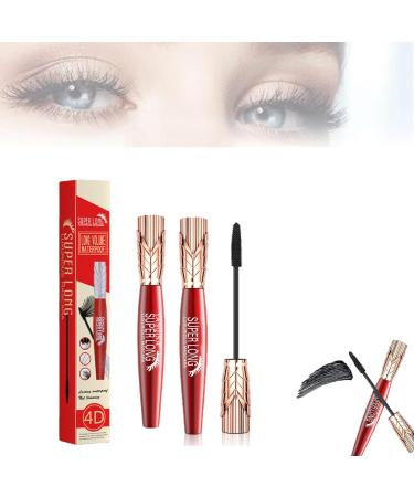 Yanqina Super Long Mascara Yanquina 4d Silk Fiber Lash Mascara Mascara De Pesta as Waterproof and Sweat Proof Mascara (2pcs)